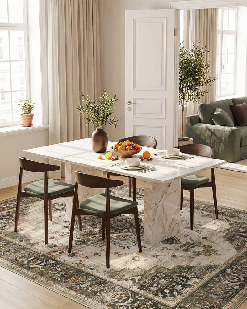 Washable bohemian area rug for stress-free cleaning