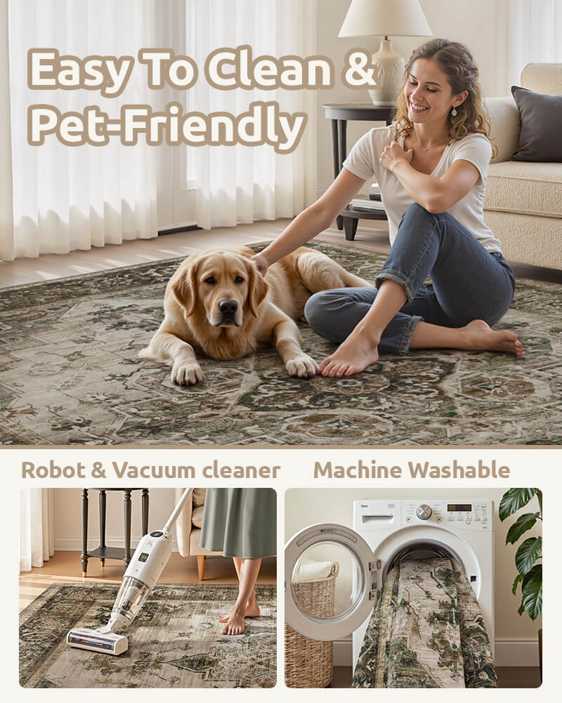 Soft boho rug built for daily foot traffic