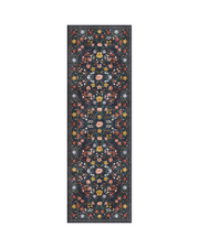 Thin vintage runner rug that lays flat and creates smooth transitions between rooms without bulk