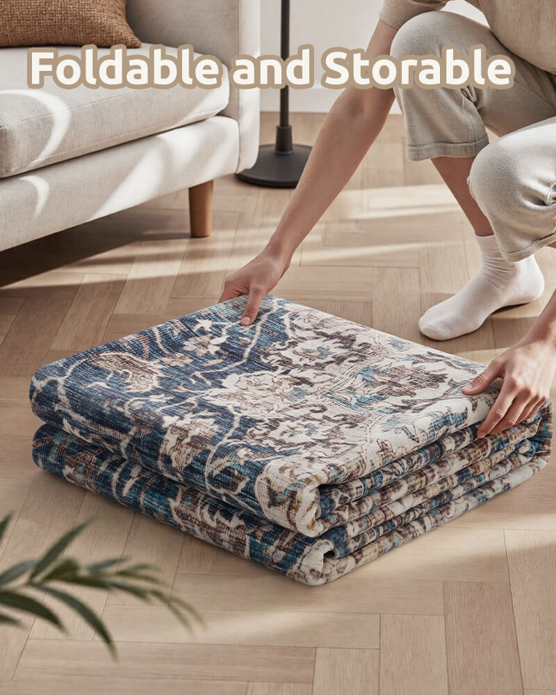 Boho-inspired rug offering softness and practical durability