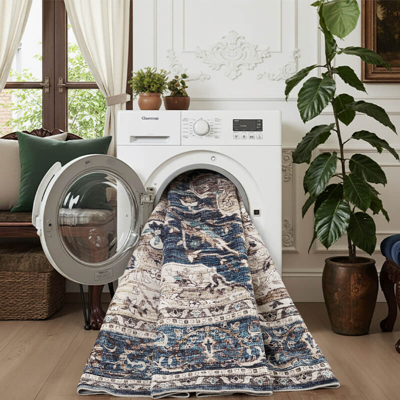 Relaxed bohemian area rug designed for daily comfort