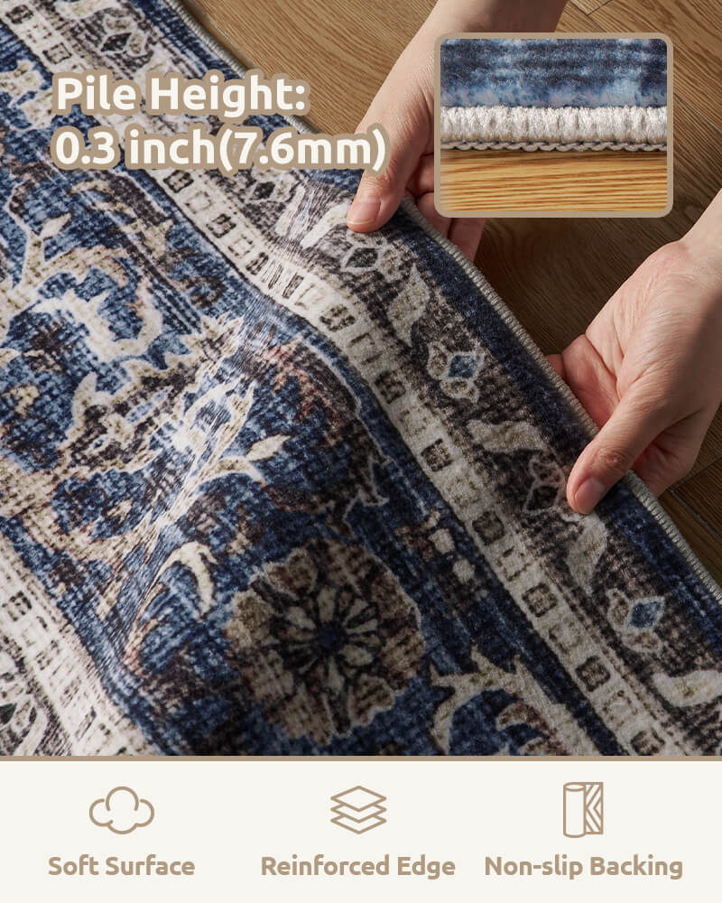 Bohemian-style rug designed for cozy, layered interi