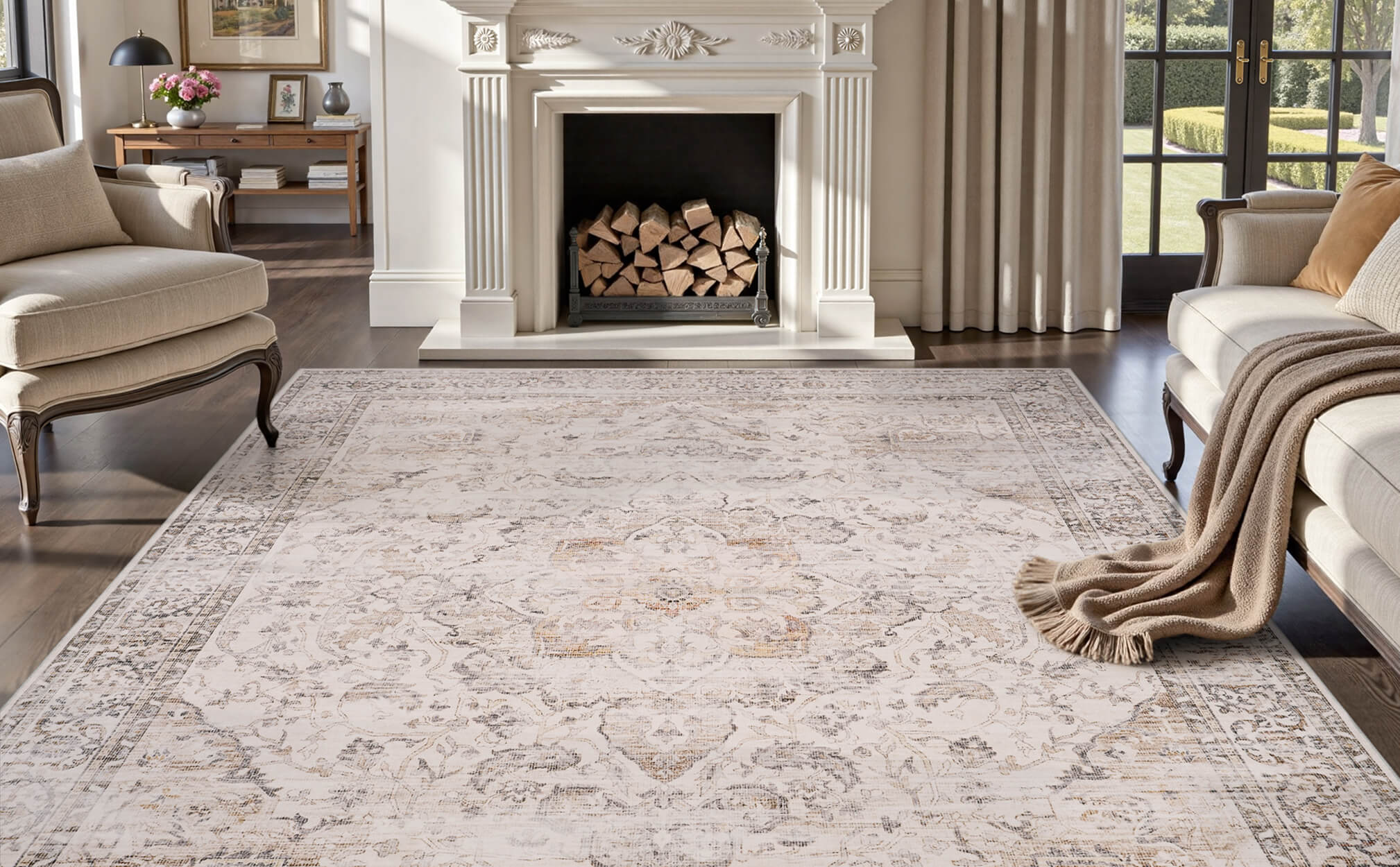 Soft boho area rug crafted for everyday use