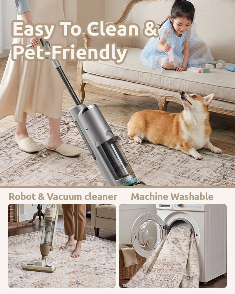 Bohemian-style rug designed for effortless comfort