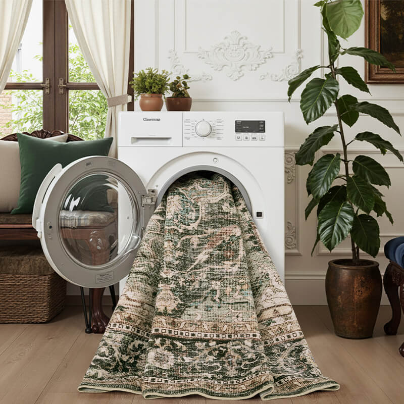 Soft-touch boho area rug offering easy daily care