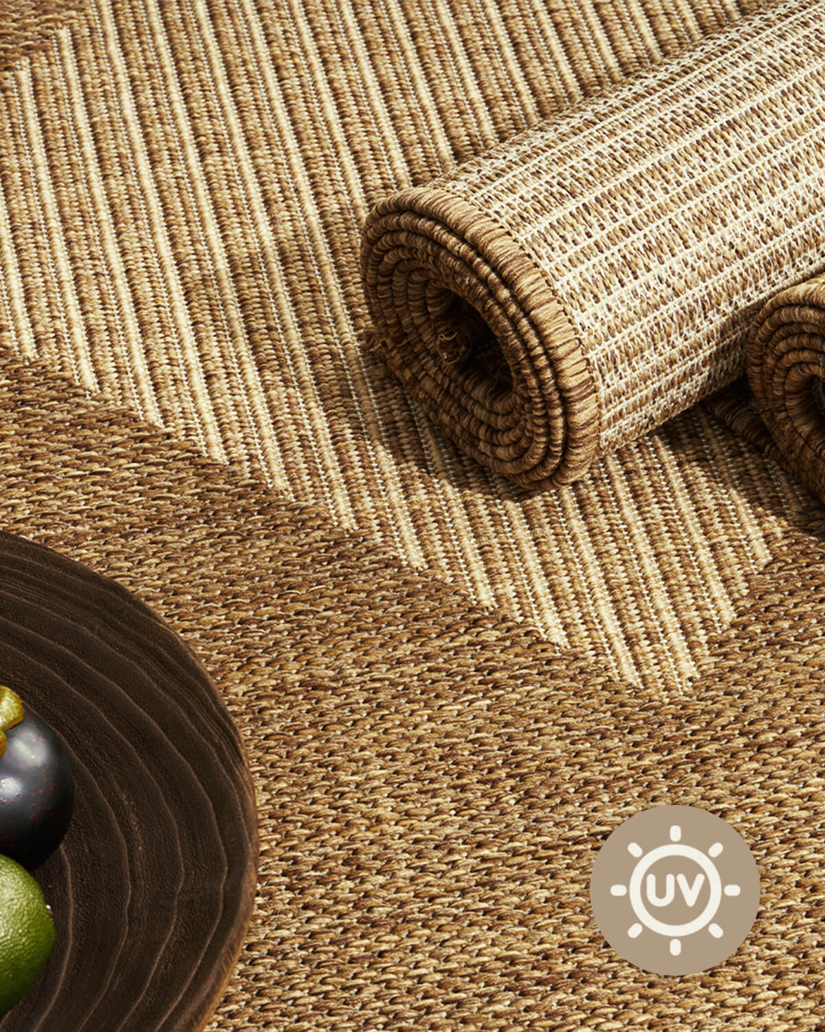 Durable indoor outdoor rug built for high traffic family spaces with low maintenance surface