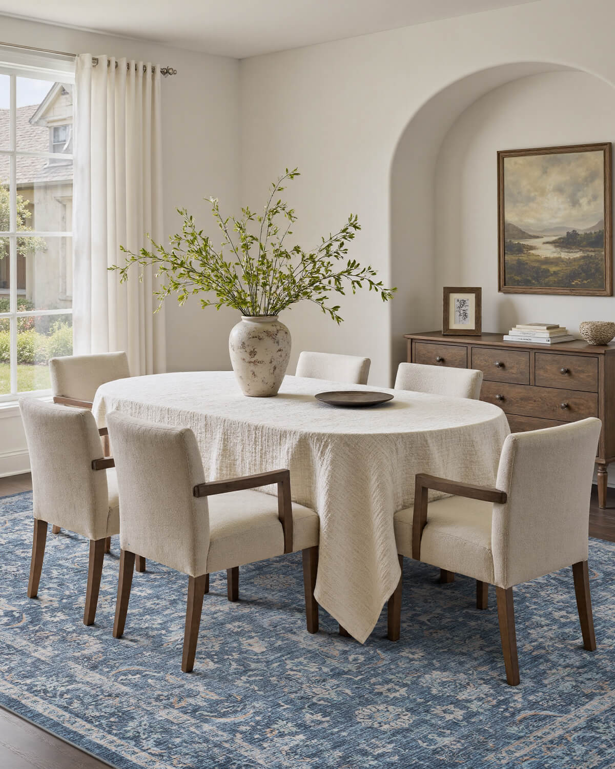Alfombra grande Selene - Beige/Blanco 