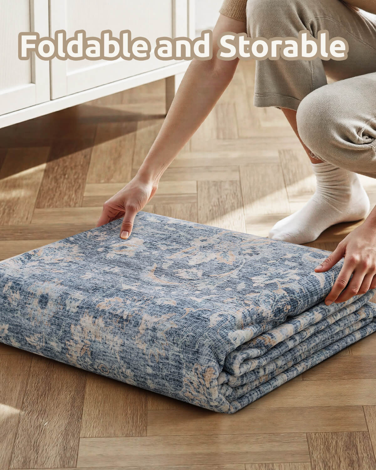 Alfombra grande Selene - Beige/Blanco 