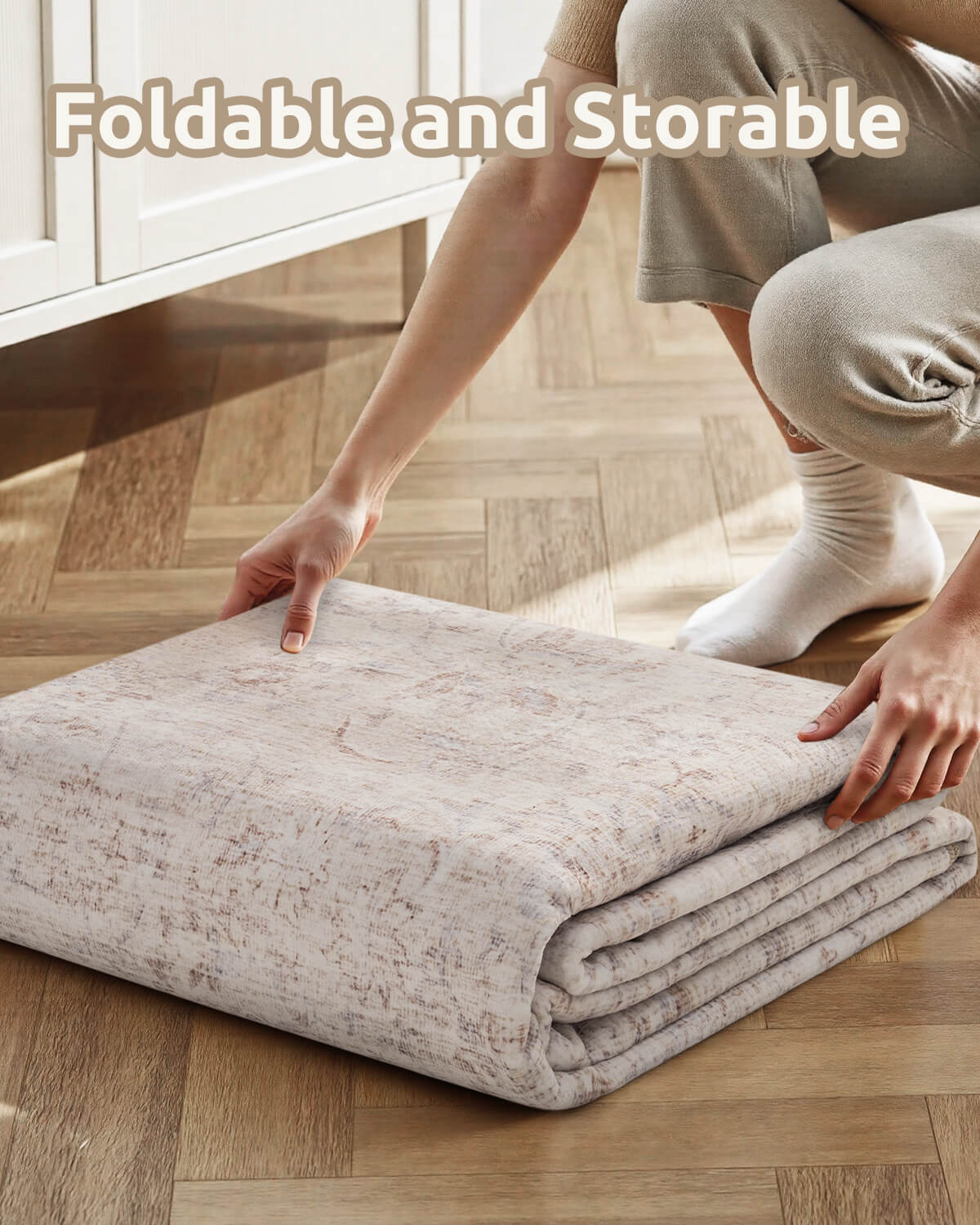 Alfombra grande Selene - Beige/Blanco 