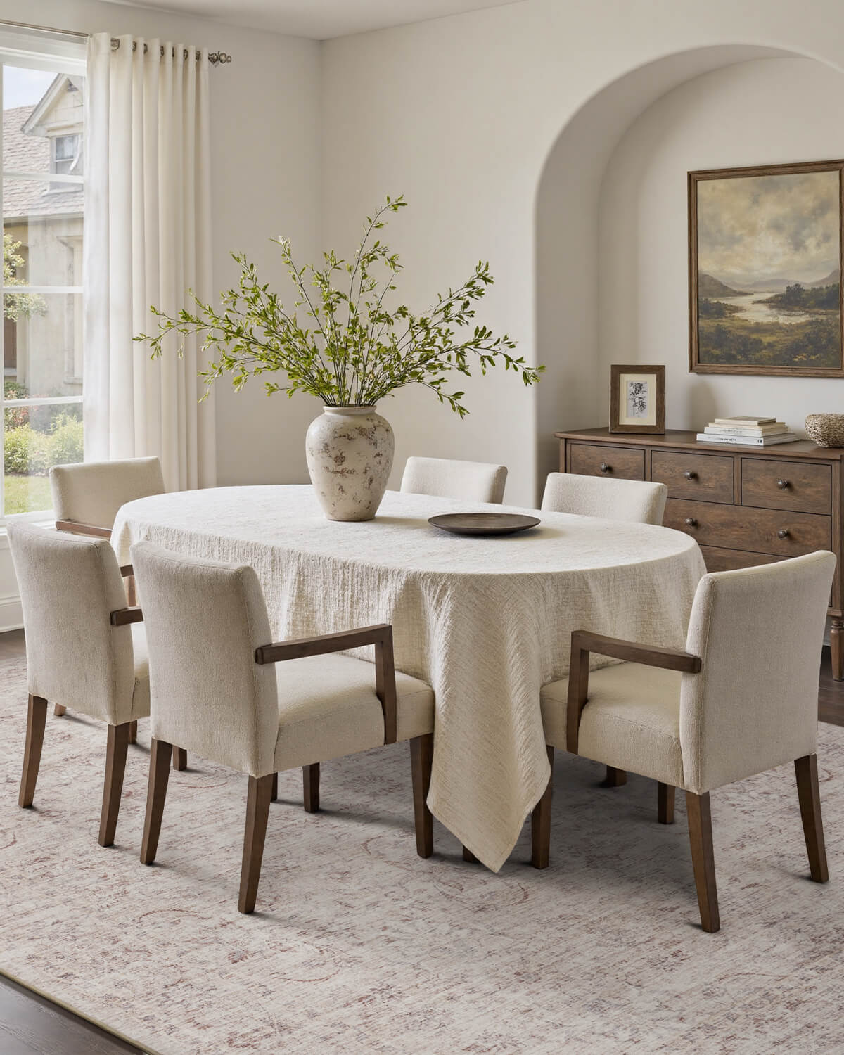 Alfombra grande Selene - Beige/Blanco 