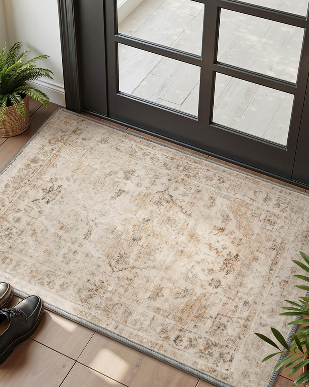 Vintage area rug featuring soft textured comfort for cozy home spaces