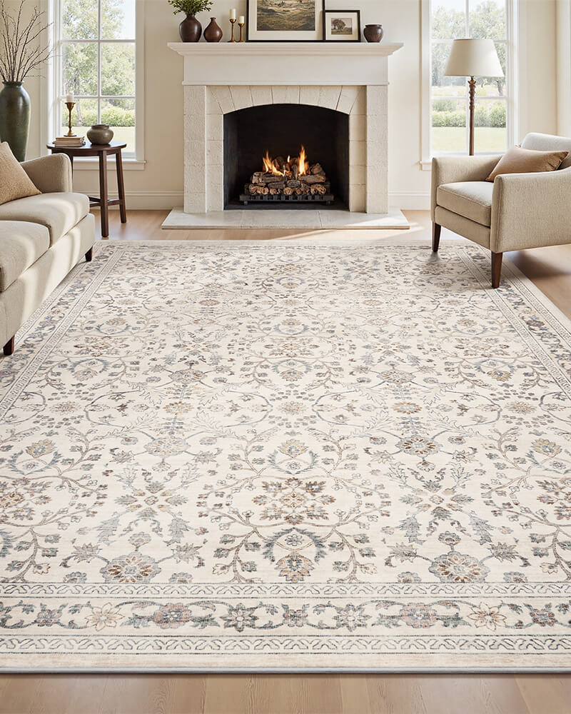Vintage area rug with stylish texture fitting modern and traditional decor trends