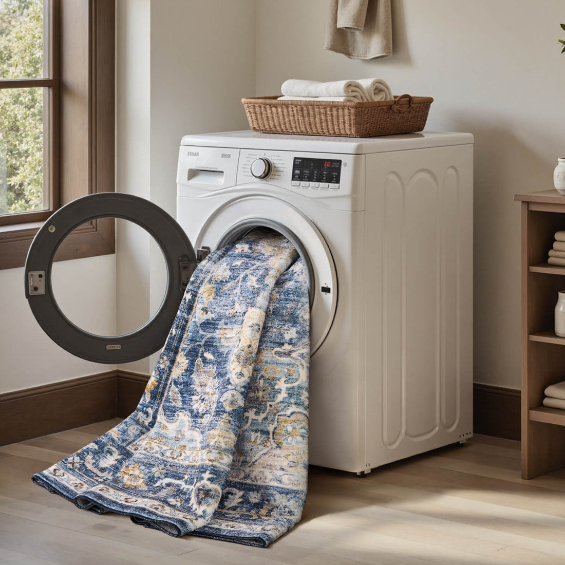 Elegant floral vintage area rug suited for classic home style