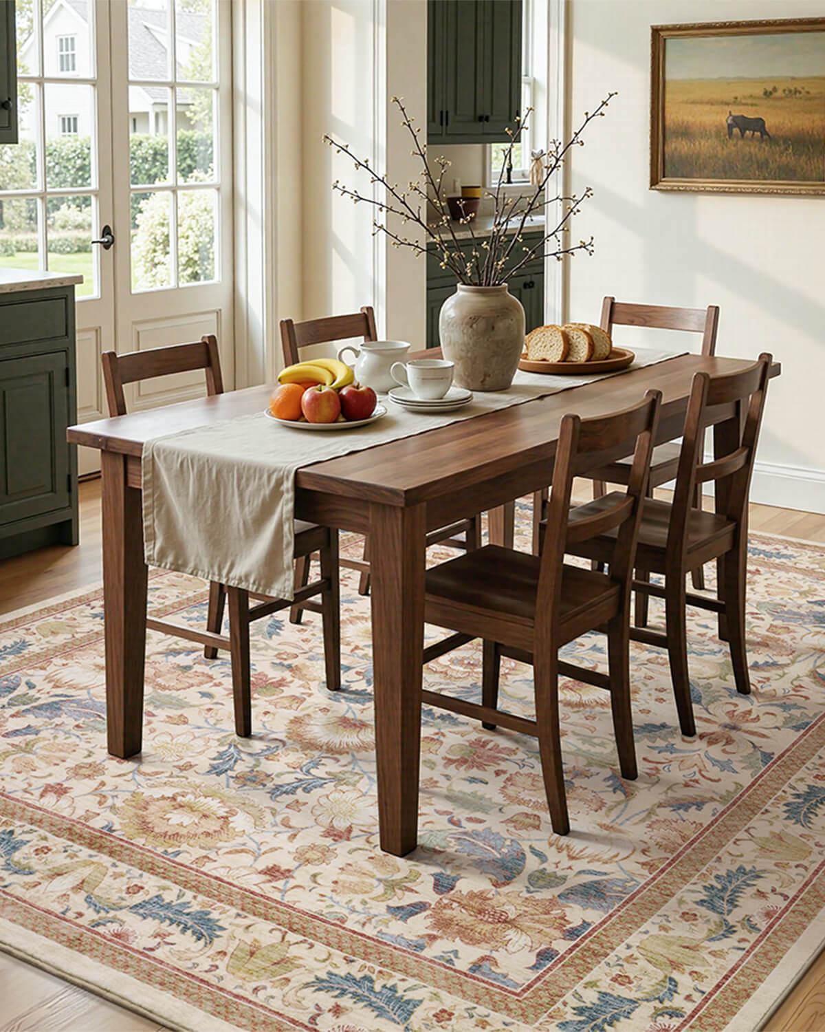 Vintage floral area rug offering soft comfort for modern homes