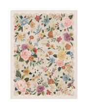Vintage floral area rug combining softness and durability for cozy family spaces