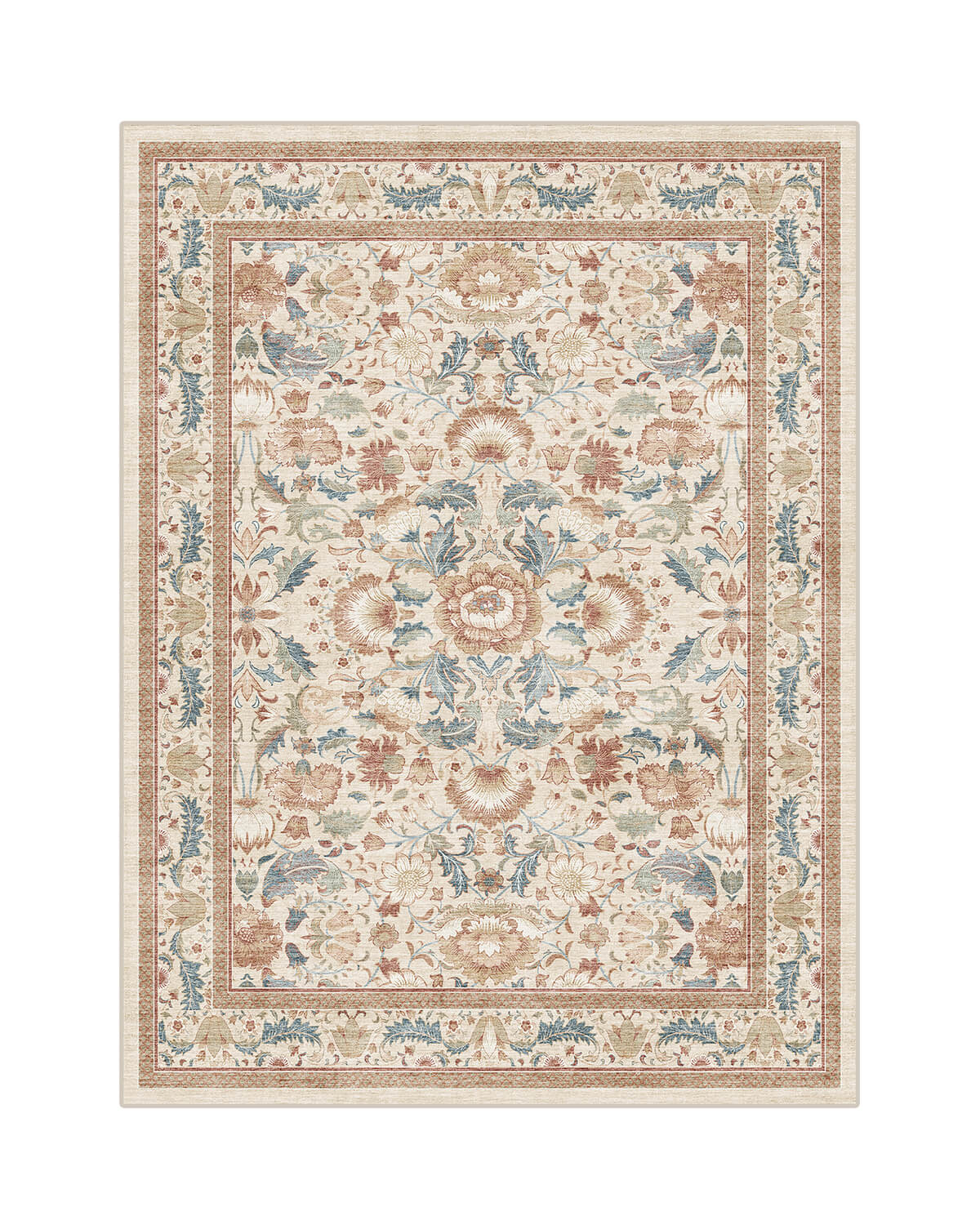 Vintage floral rug suitable for bedroom and living room decor