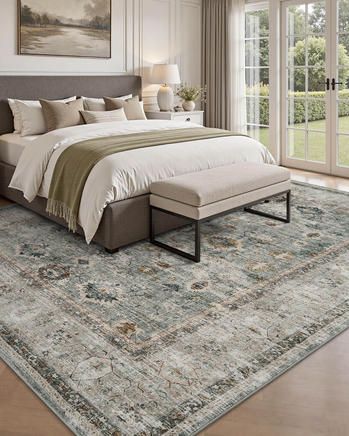 Washable floral vintage rug supporting relaxed daily living