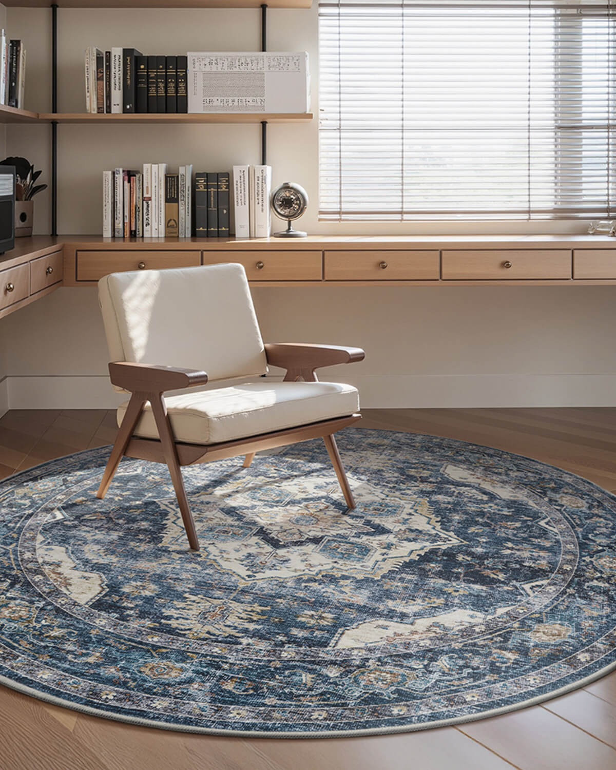 Vintage soft area rug combining comfort and decorative style