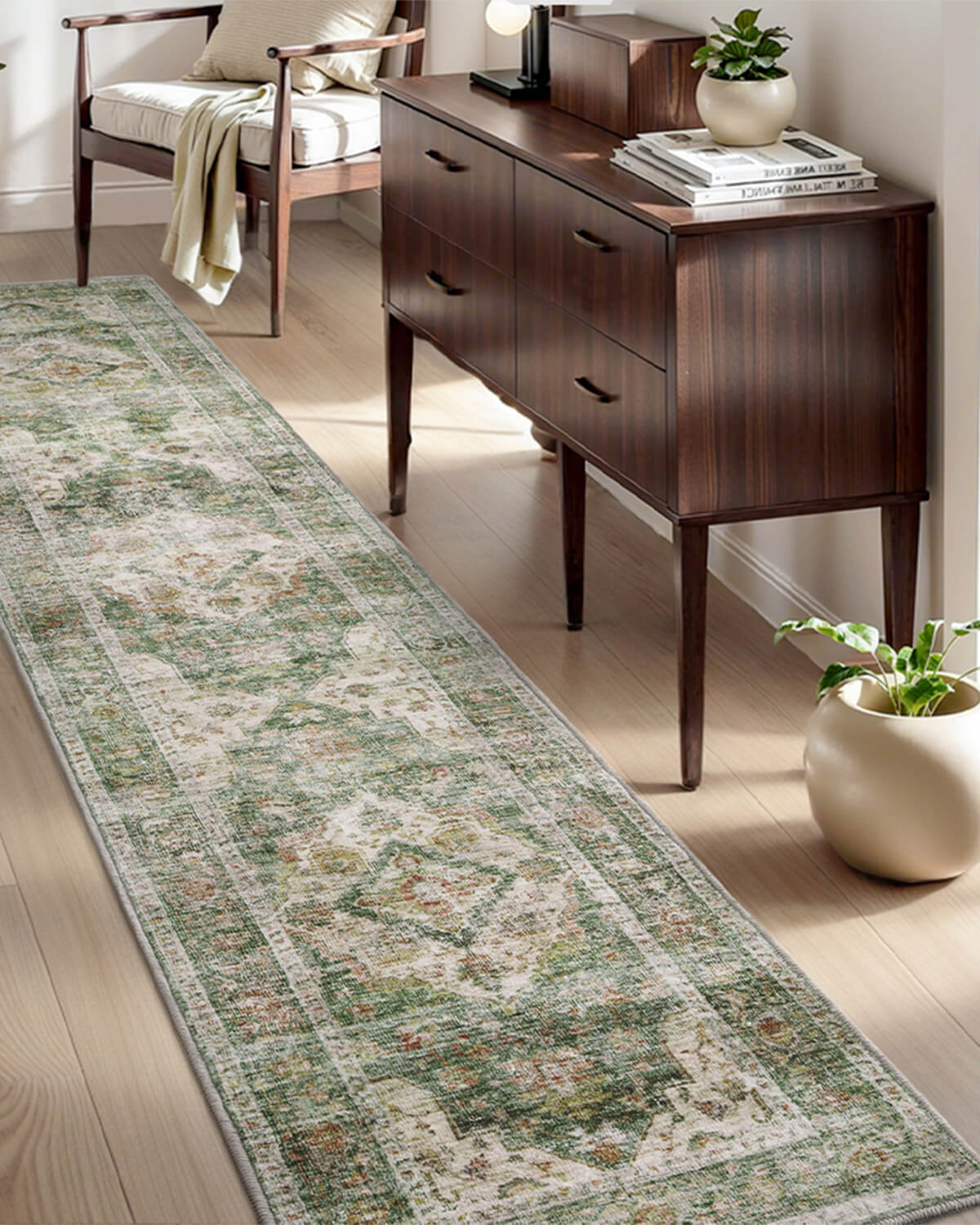 Vintage Area Rug Washable Soft Rug for Living Room | MontVoo Rugs