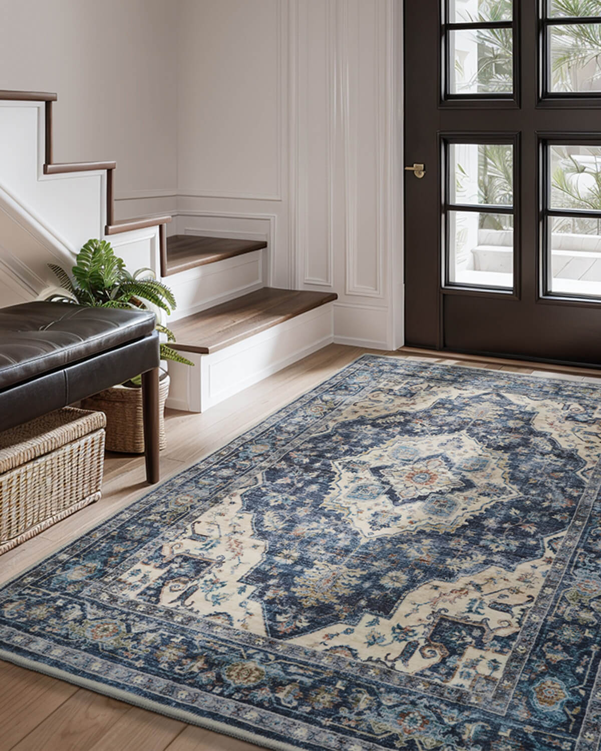 Vintage style area rug ideal for modern rustic home decor