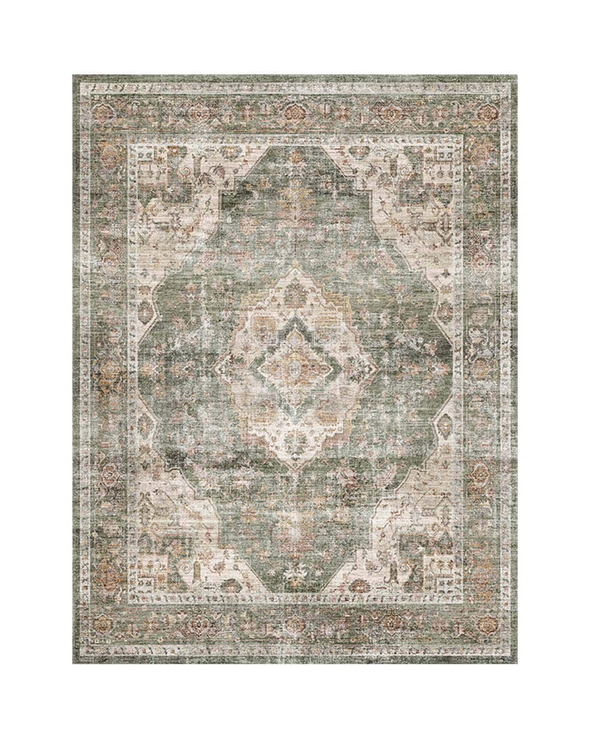 Vintage washable area rug suitable for bedrooms living rooms and cozy home interiors