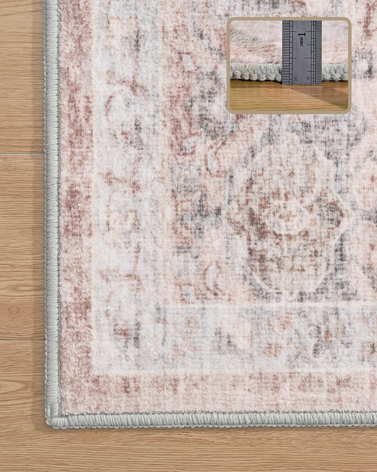 Vintage washable area rug designed for relaxed home living