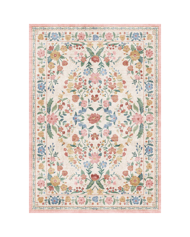 Vintage washable area rug with soft texture and non-slip backing designed for everyday living in busy homes