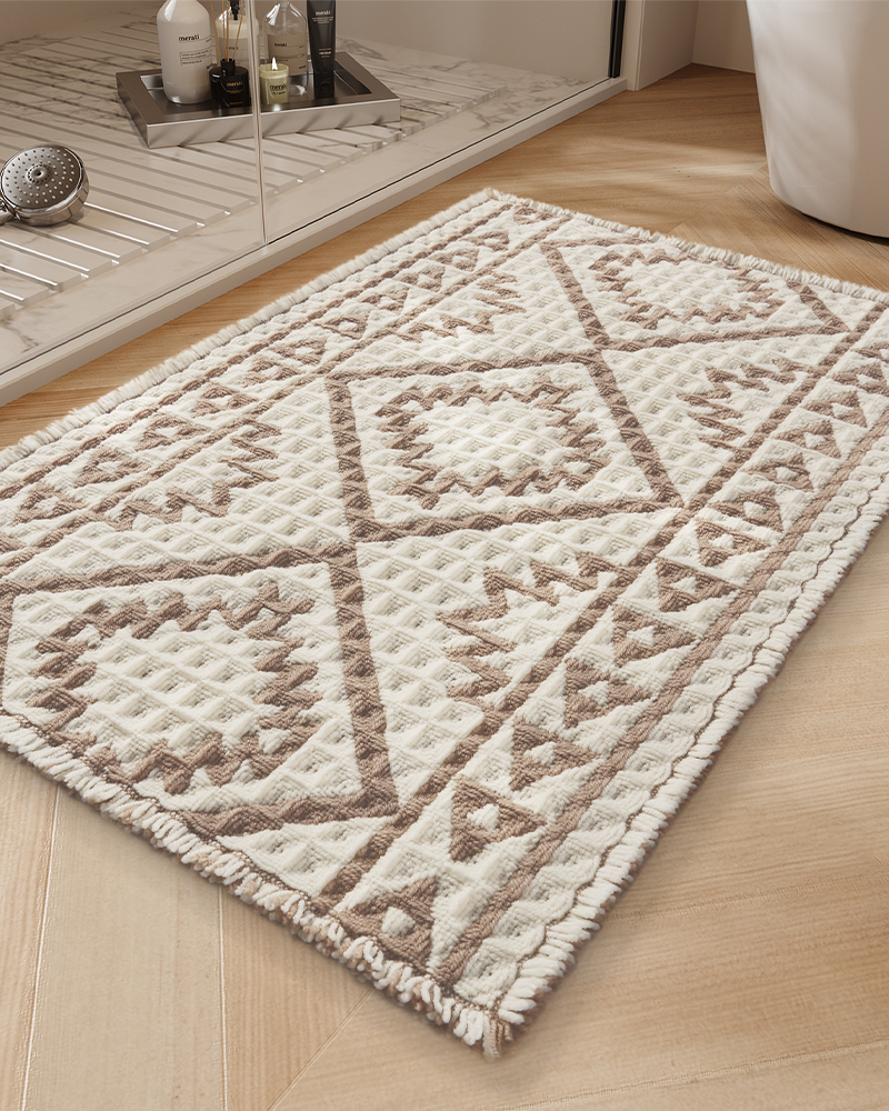 Waffle bath mat suitable for daily bathroom routines