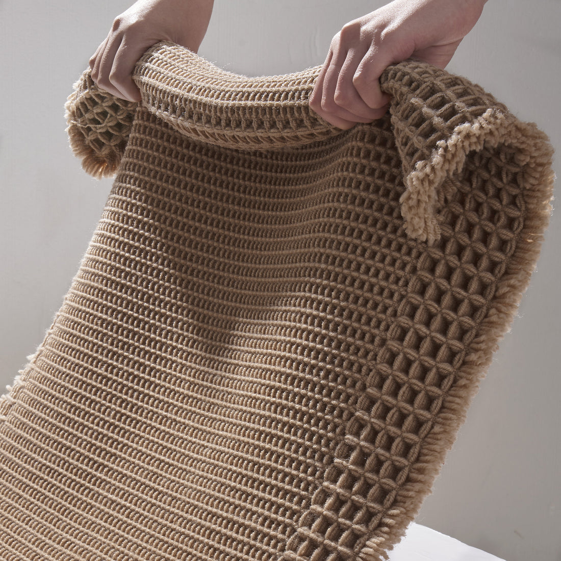 Waffle bath mat with soft absorbent texture and non slip backing for modern bathroom comfort