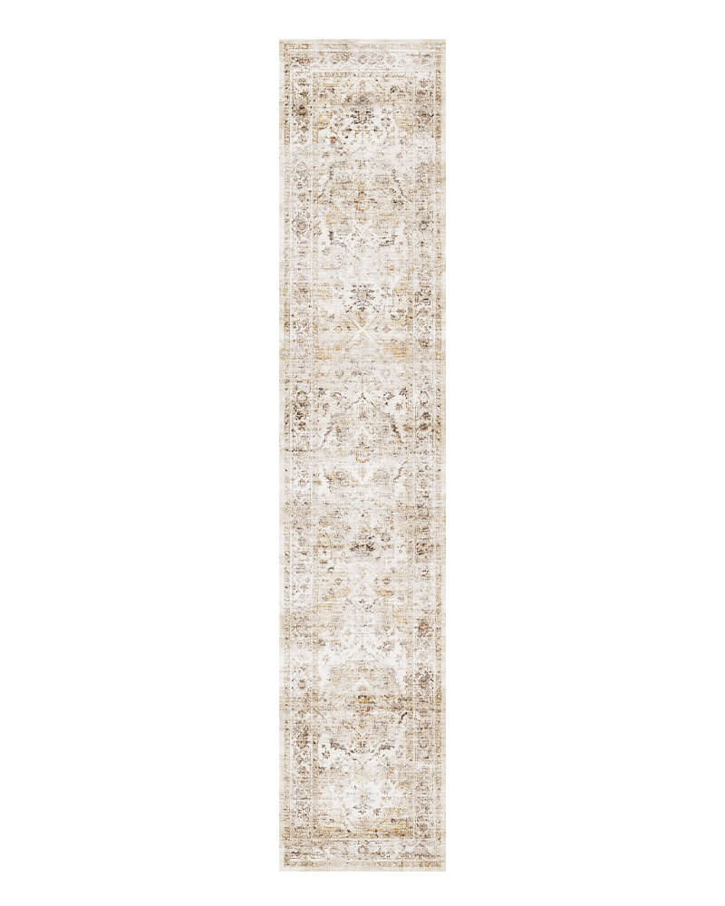 Selene Washable Area Rug Runner - Beige/White - 2' x 10'