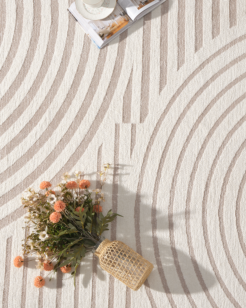 Washable rug designed for daily home walkways, footpaths, living rooms.