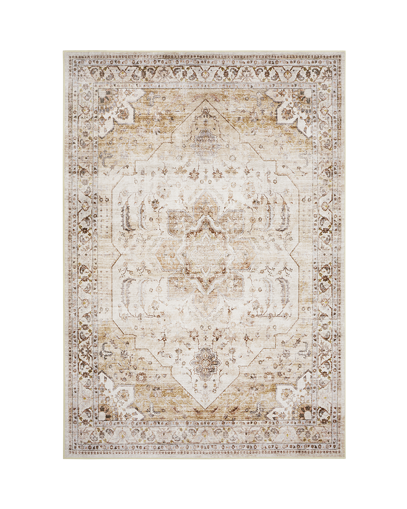 Washable boho area rug with a soft feel made for real life homes