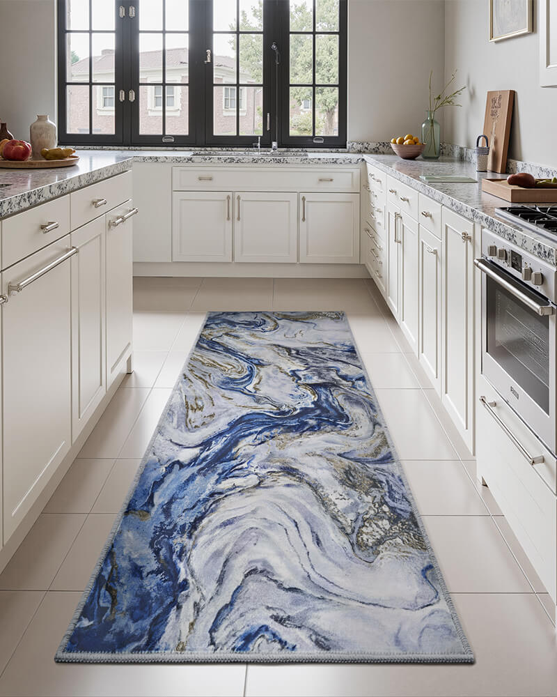 Modern washable runner rug designed for hallways with easy care performance and a soft, refined feel