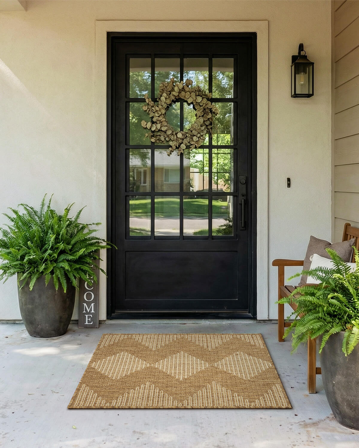 Easy clean indoor outdoor rug designed for busy family life and daily use