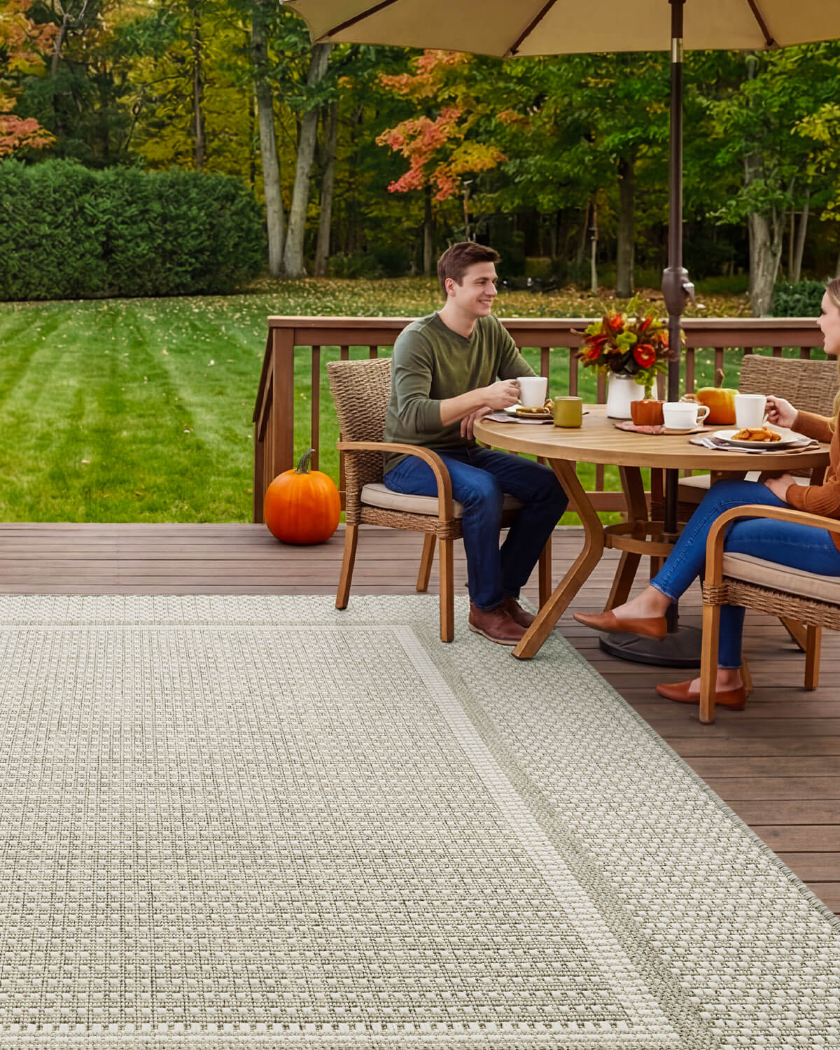 Washable indoor outdoor rug built for active lifestyles and daily use