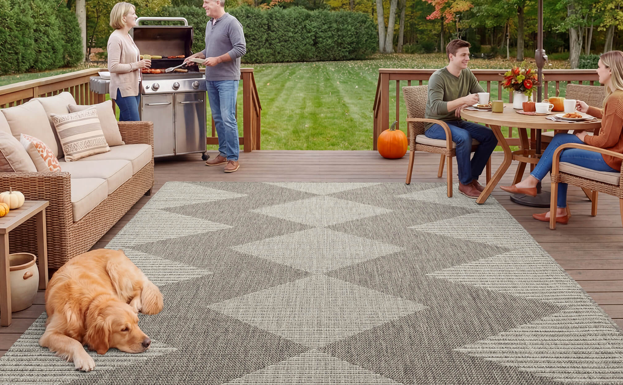 Durable indoor outdoor area rug built for everyday indoor and outdoor living