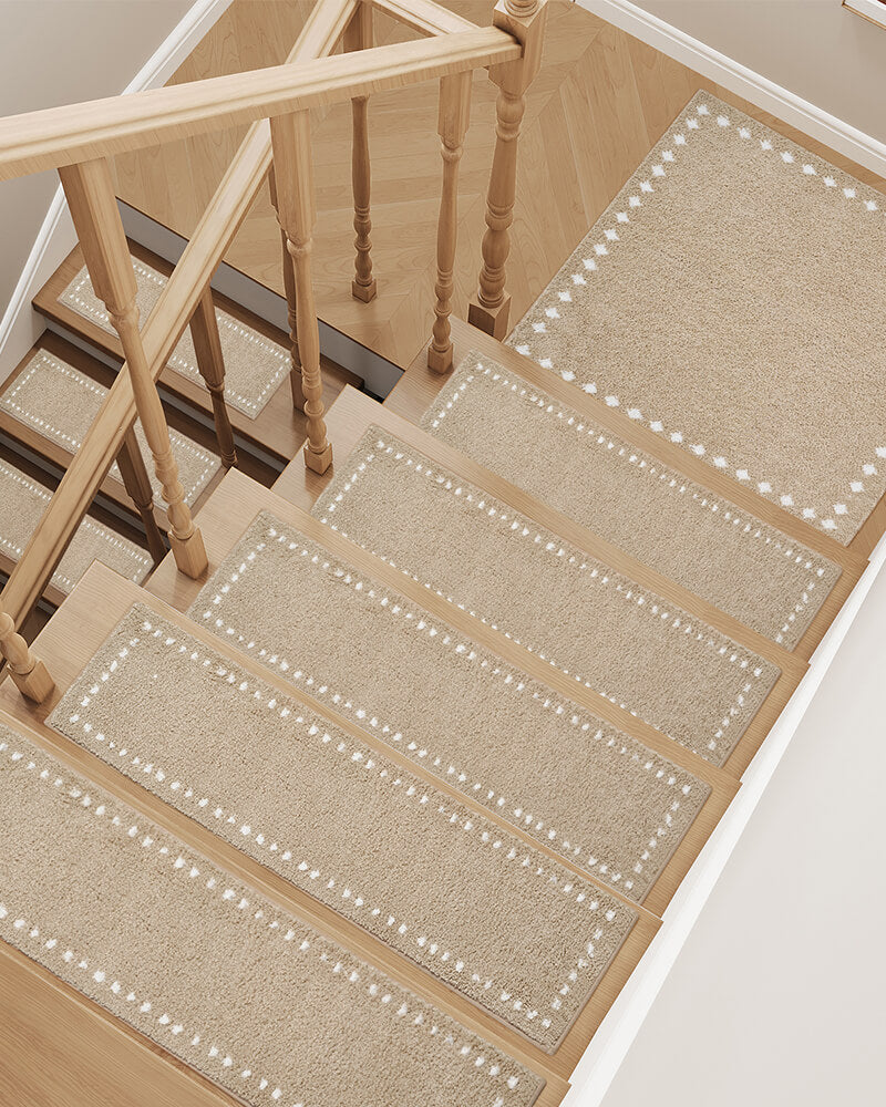 Non-slip stair treads that stay in place on hardwood stairs