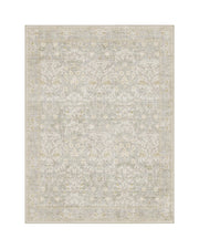 A washable vintage floral area rug features a soft neutral botanical pattern with subtle traditional details, a low-pile design, and timeless style for cozy living rooms, bedrooms, and elegant home interiors.