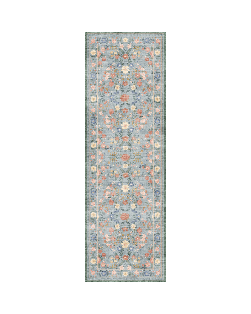Washable vintage runner rug built for daily home movement with easy care and durable construction