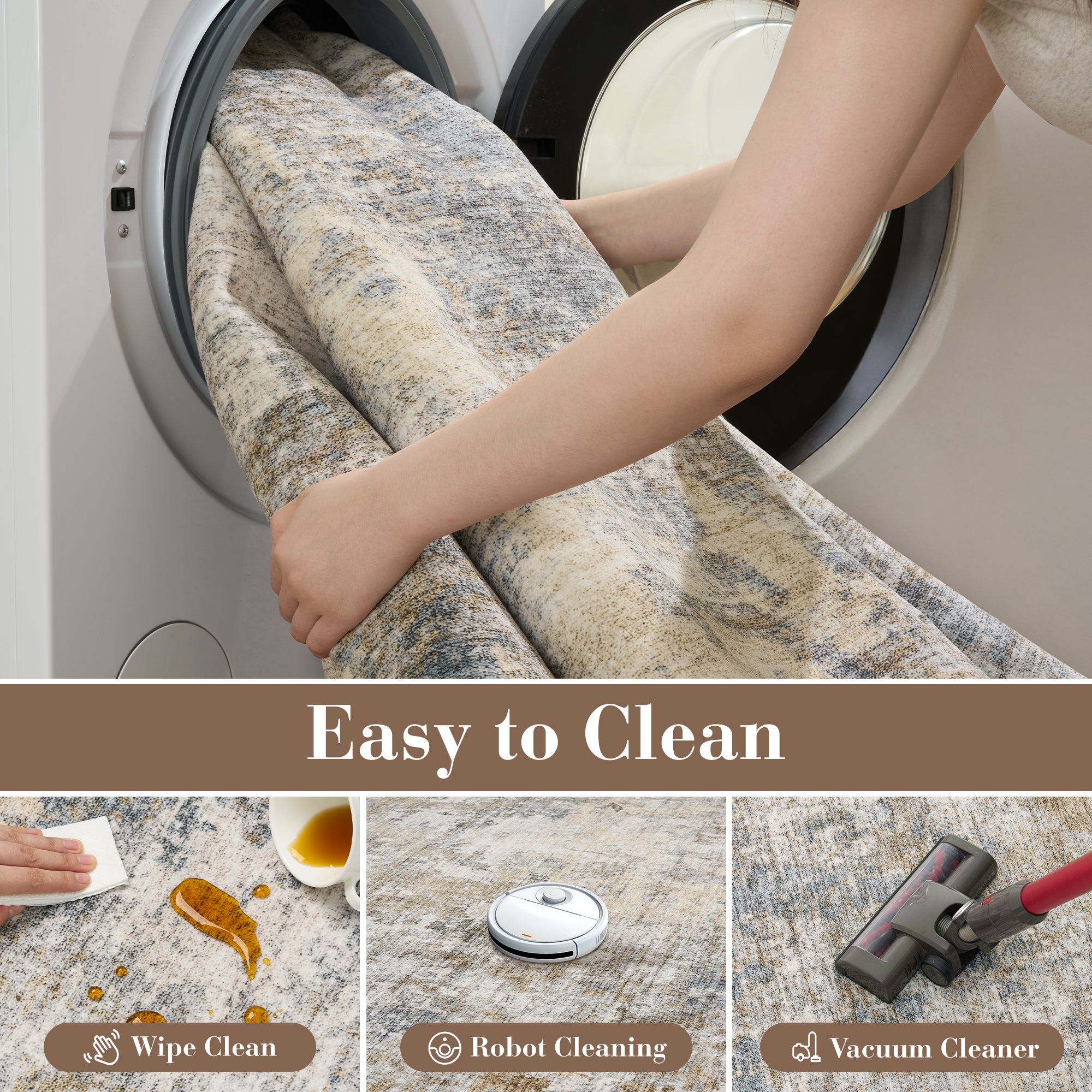 Modern Abstract Washable Non-Slip Area Rug
