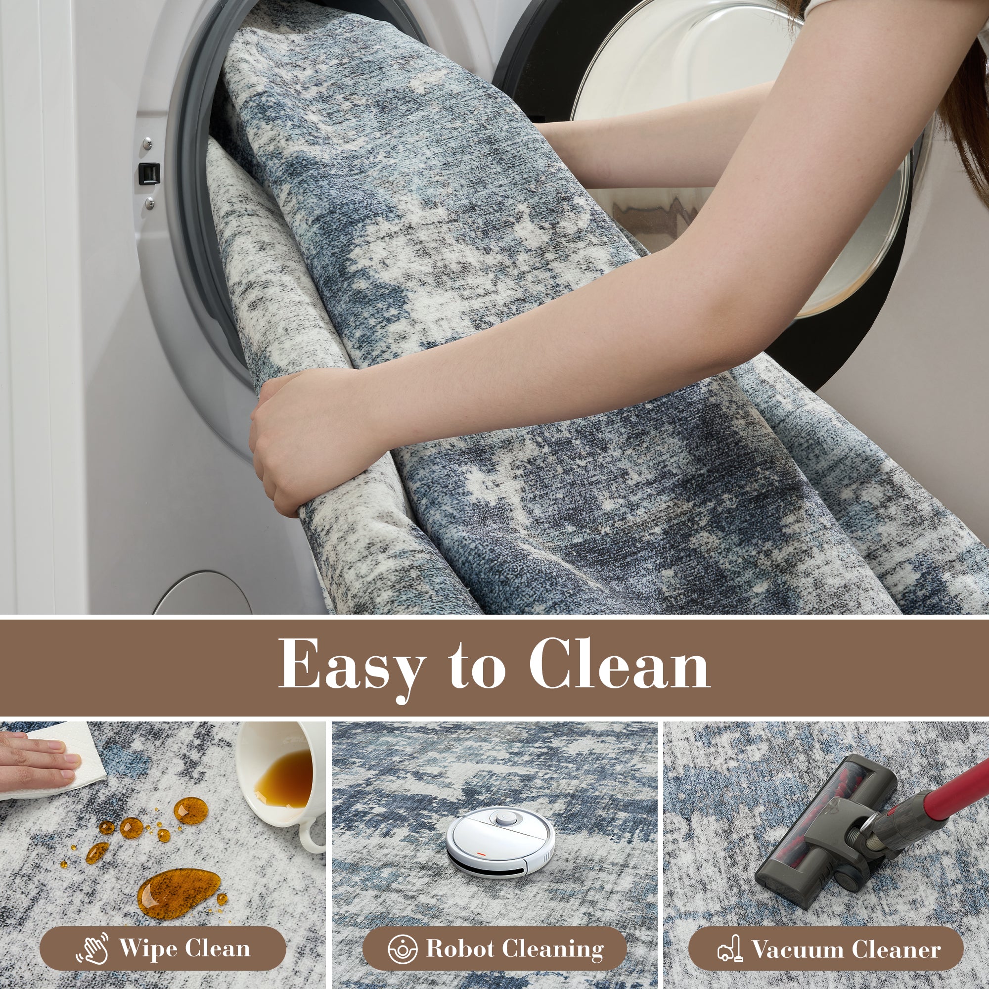 Modern Abstract Washable Non-Slip Area Rug