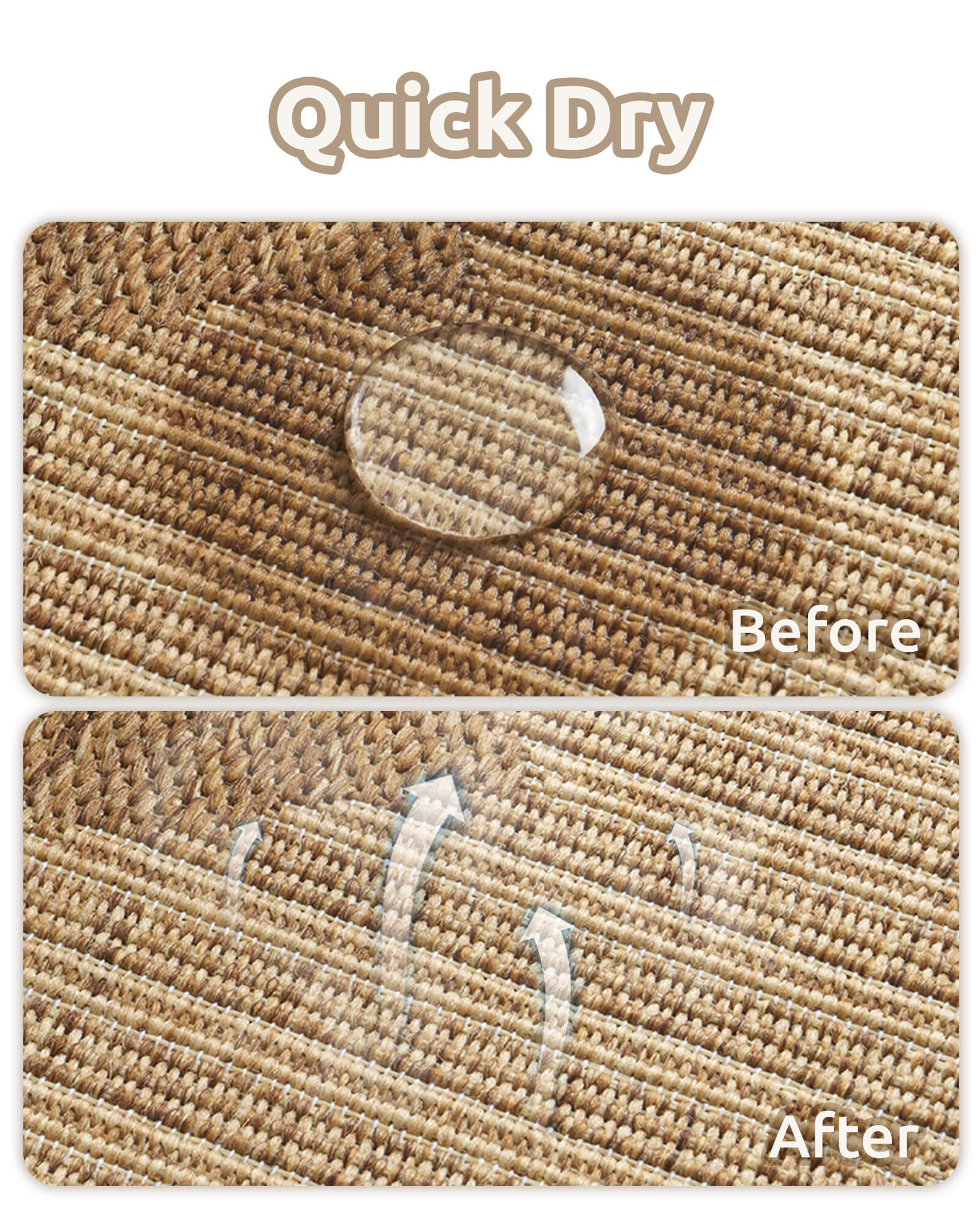 Indoor outdoor rug with weatherproof design and soft feel for cozy patio