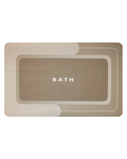 Luxury bath mat with absorbent quick-dry features, non-slip for bathroom safety.
